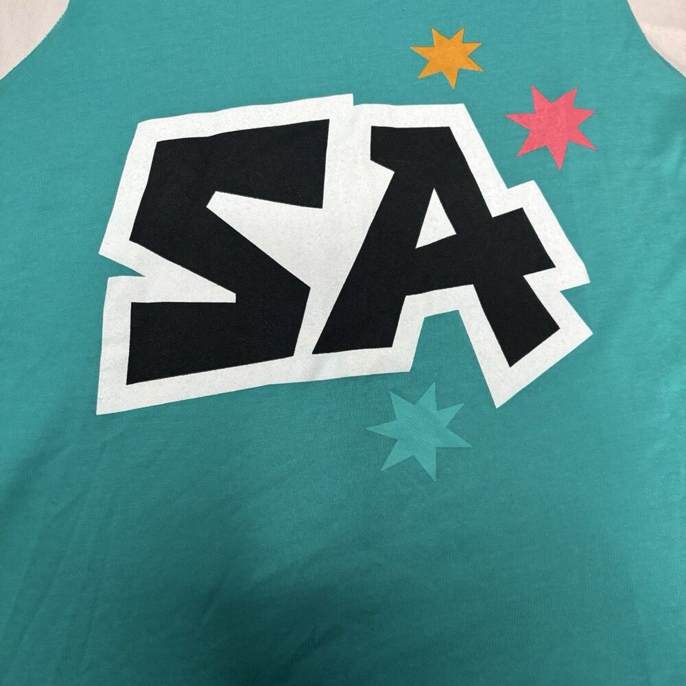 Sportiqe San Antonio Spurs SA Graphic Tank Top Women’s Large Teal - Picture 7 of 7
